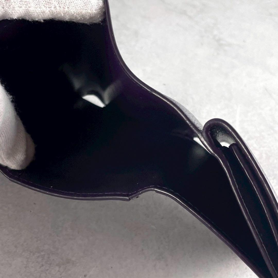 【極美品】 ロエベ トライフォールド アナグラム タン 三つ折り財布 パープル