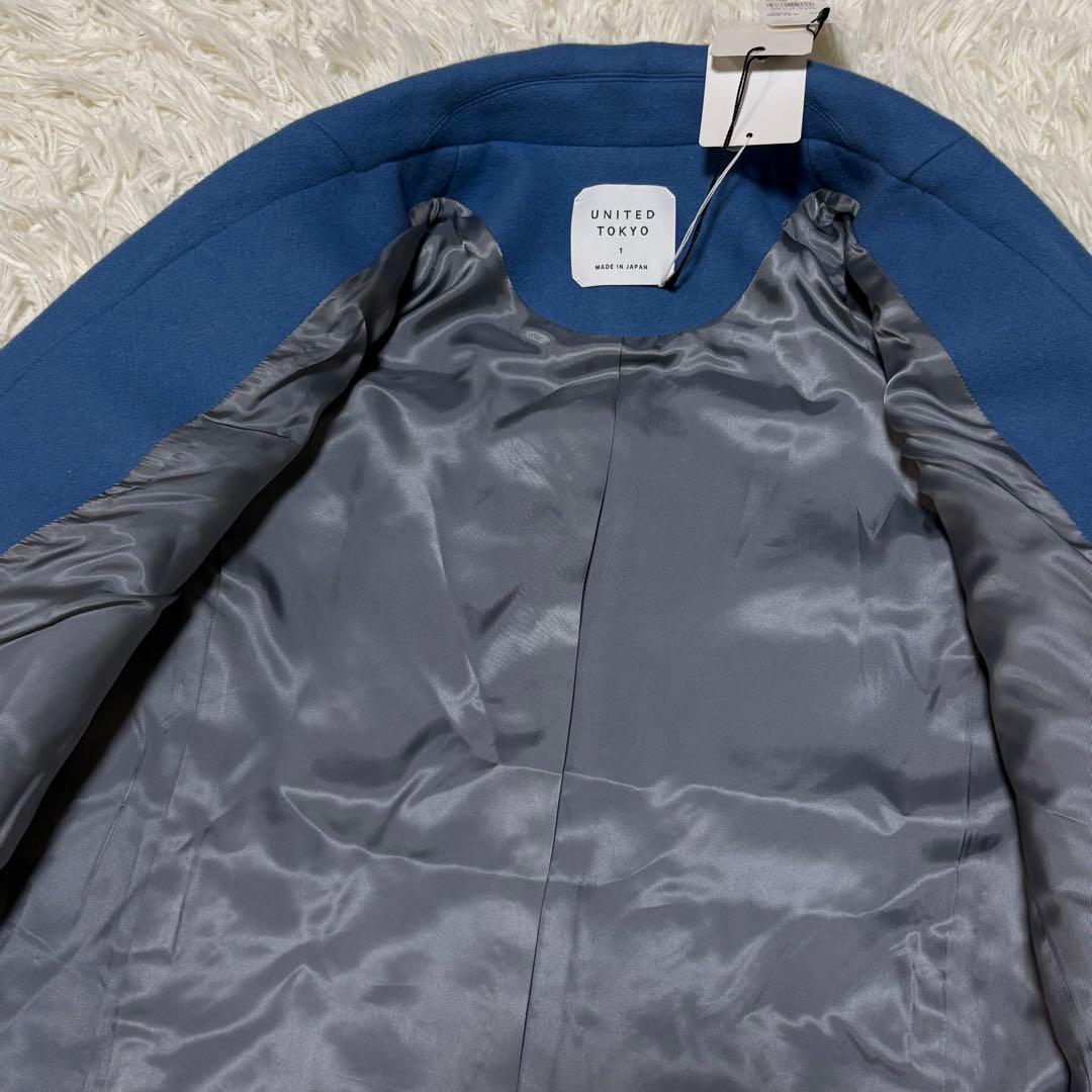 ✨タグ付未使用✨ UNITED TOKYO チェスターコート ブルー カシミヤ混