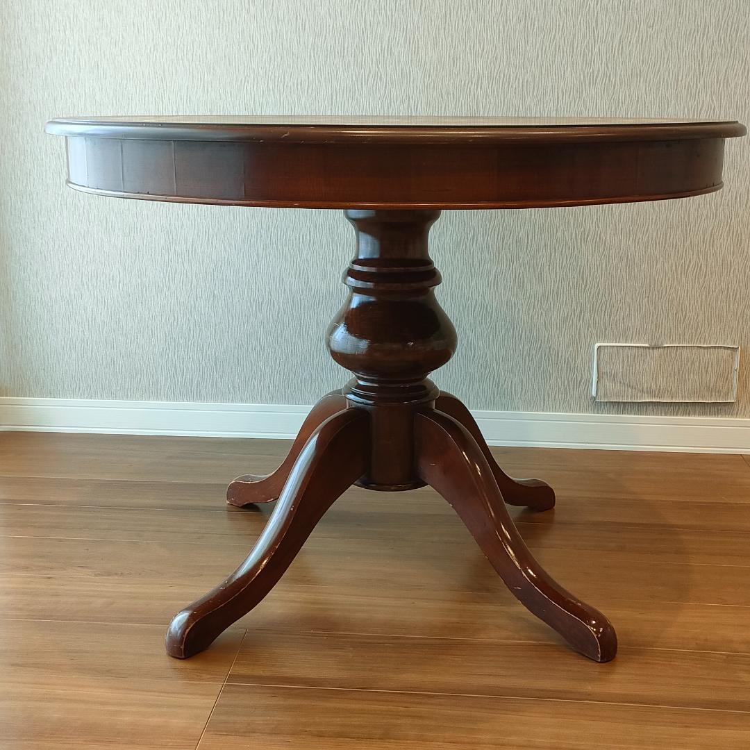 象嵌　花柄　ラウンドテーブル　イタリアンクラシック