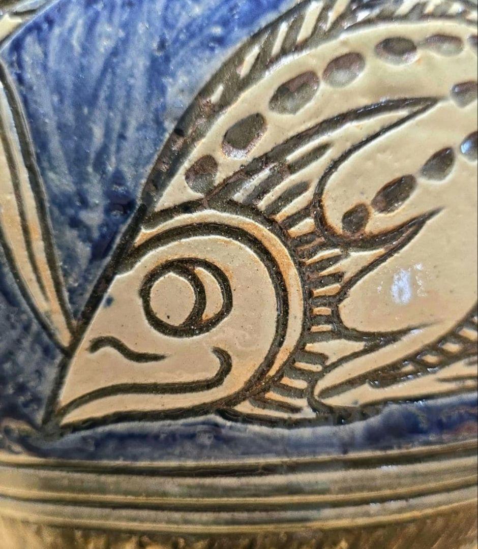 [入手困難]やちむん 金城次郎一門 宮城智 魚紋 大壺 人間国宝弟子