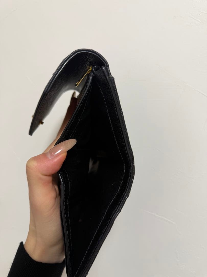 SAINT LAURENT ブラック三つ折り財布