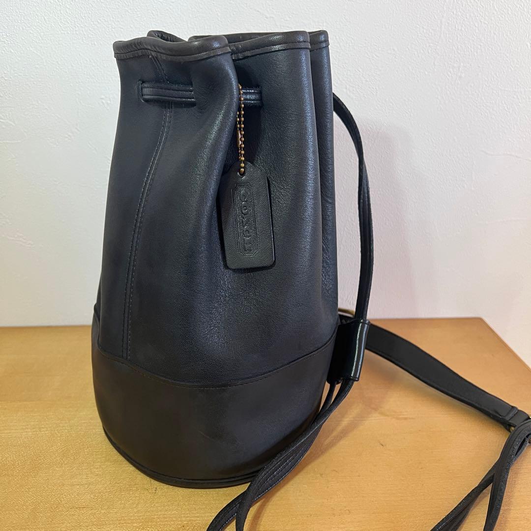 OLD COACH オールドコーチ レザー　9984 巾着　ブラック　USA製