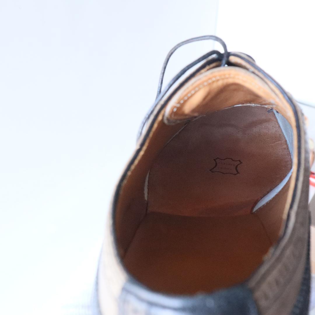 極美品リーガル　バイカラーウイングチップ　黒×グレージュ　24cm