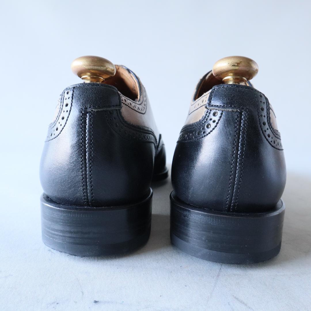 極美品リーガル　バイカラーウイングチップ　黒×グレージュ　24cm