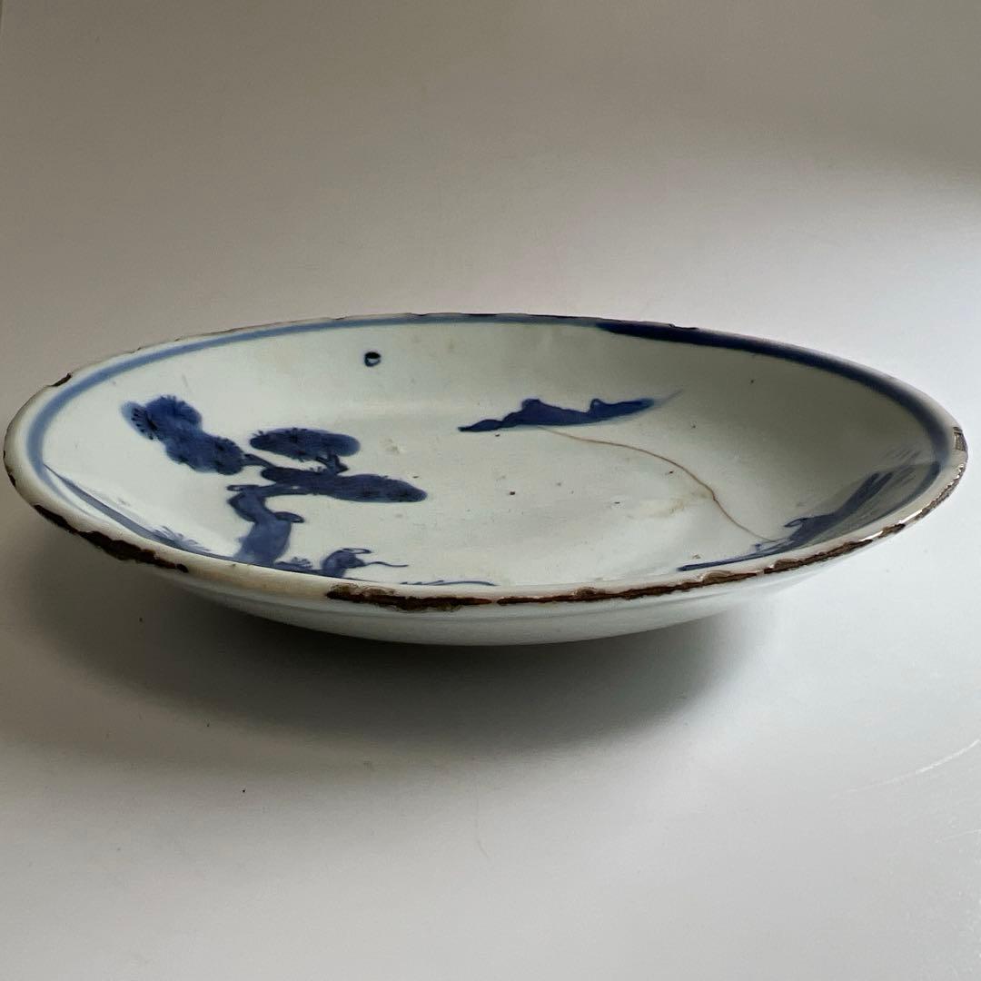 中国明時代　古染付中皿　直径約15.5㎝　東Y8-0114☆2Fタルチ