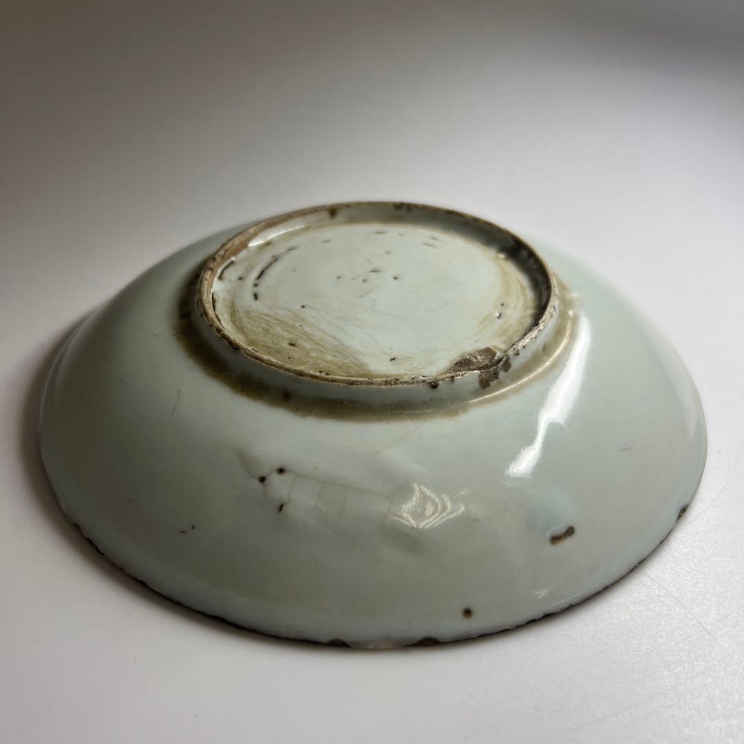 中国明時代　古染付中皿　直径約15.5㎝　東Y8-0114☆2Fタルチ