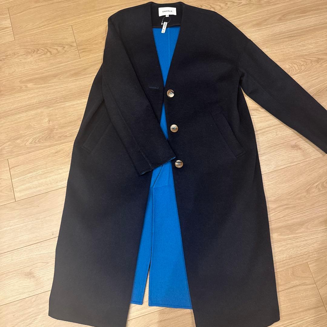 ENFÖLD ネイビー ロングコート 36