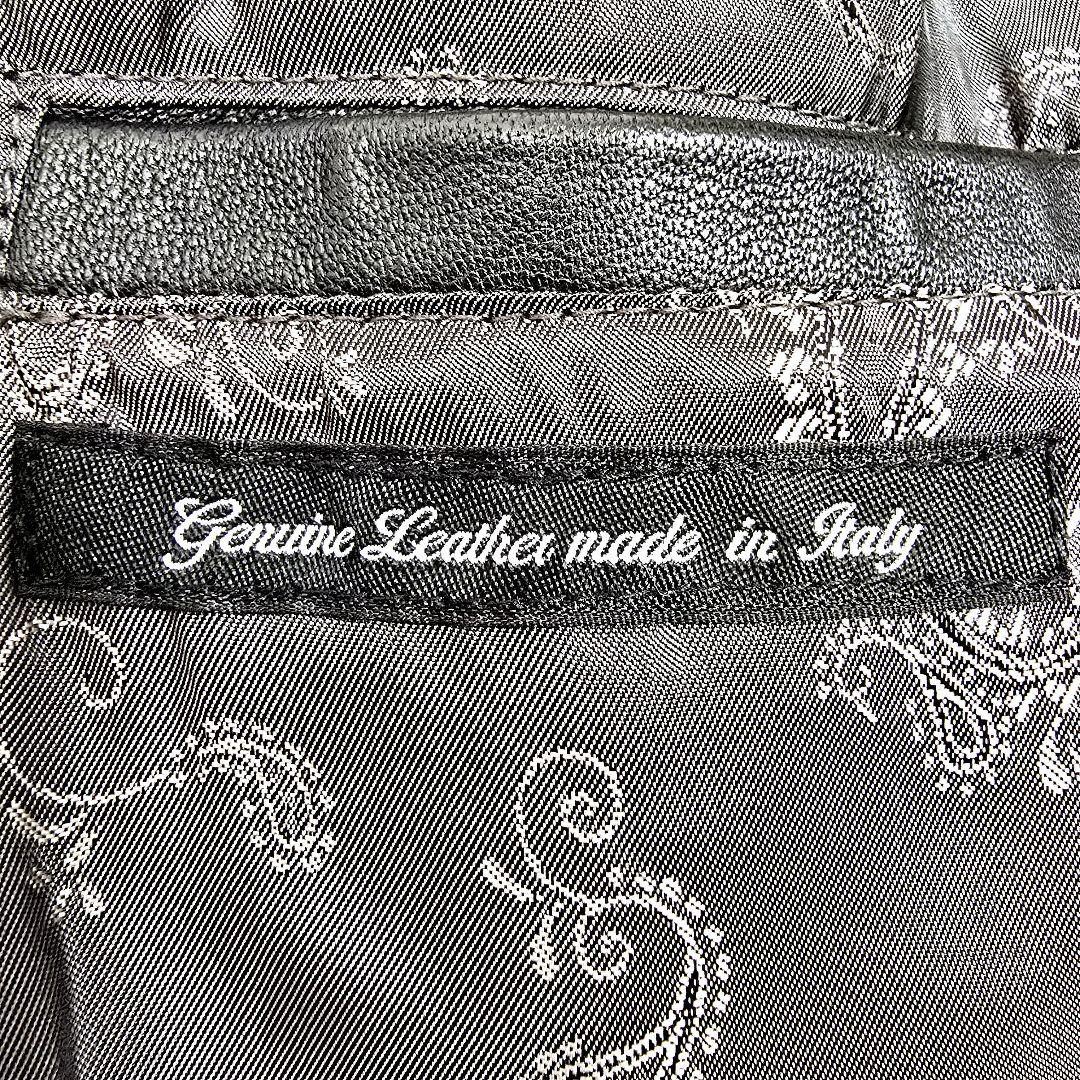 希少 ハイストリート レザージャケット シープスキン ペイズリー 本革 黒 S