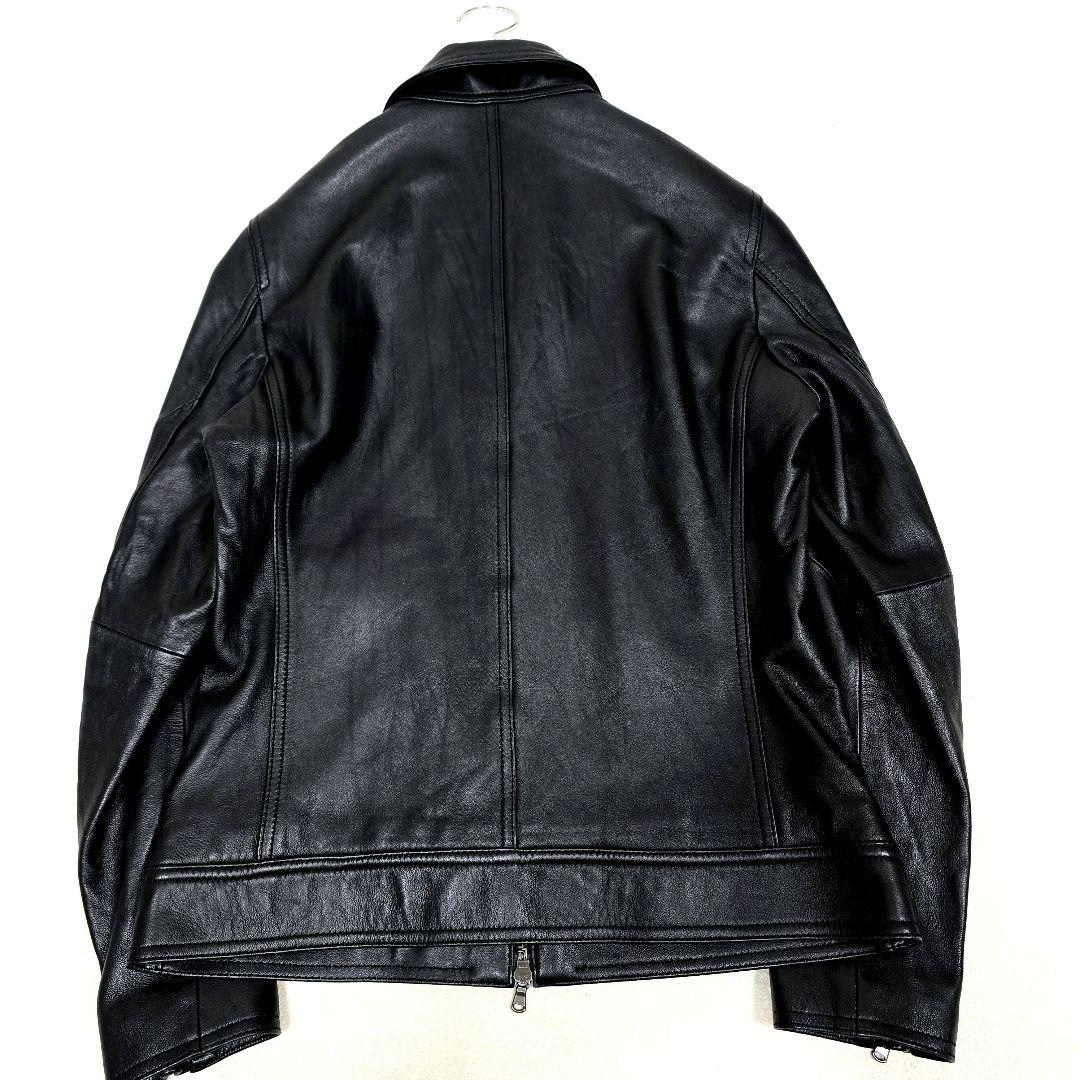 希少 ハイストリート レザージャケット シープスキン ペイズリー 本革 黒 S