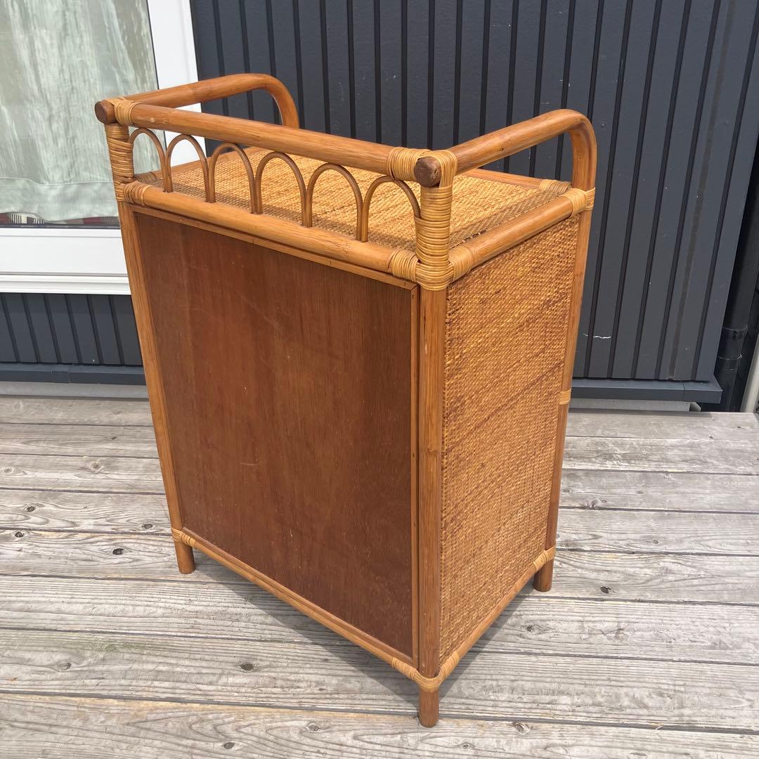 昭和レトロ ラタンチェスト 4段 サニタリーラック 引き出し箪笥 古家具