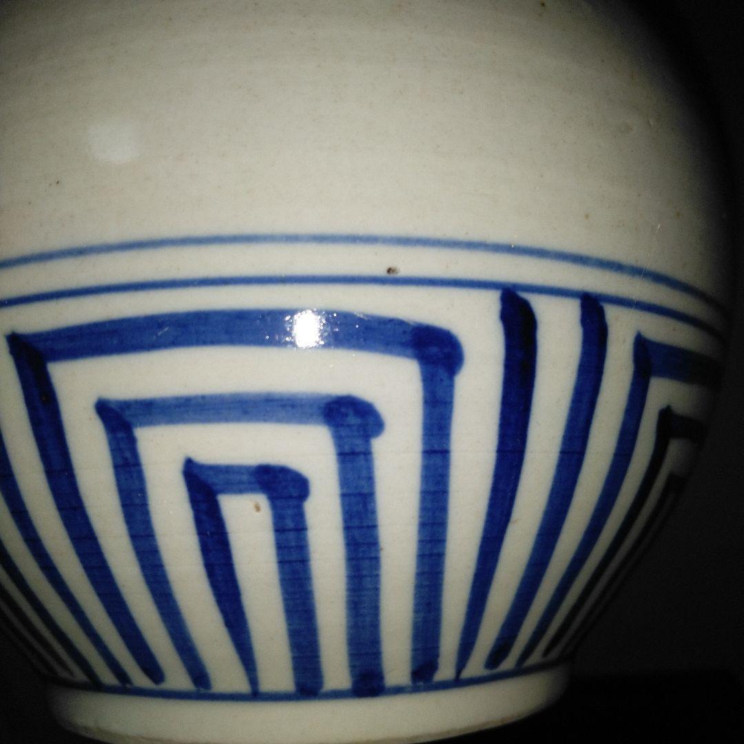 NO640 会津本郷焼　染付け徳利　笹竹文