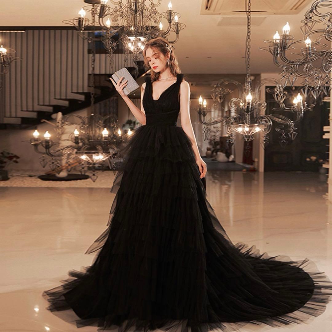 前撮り黒ドレス