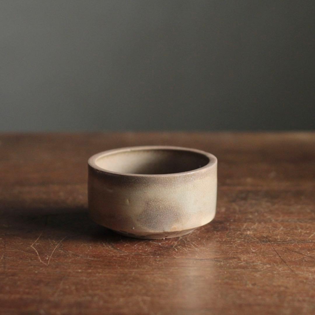 煙の出た 瀬戸 灰釉 野香炉 半筒碗 古美術 古道具 アンティーク
