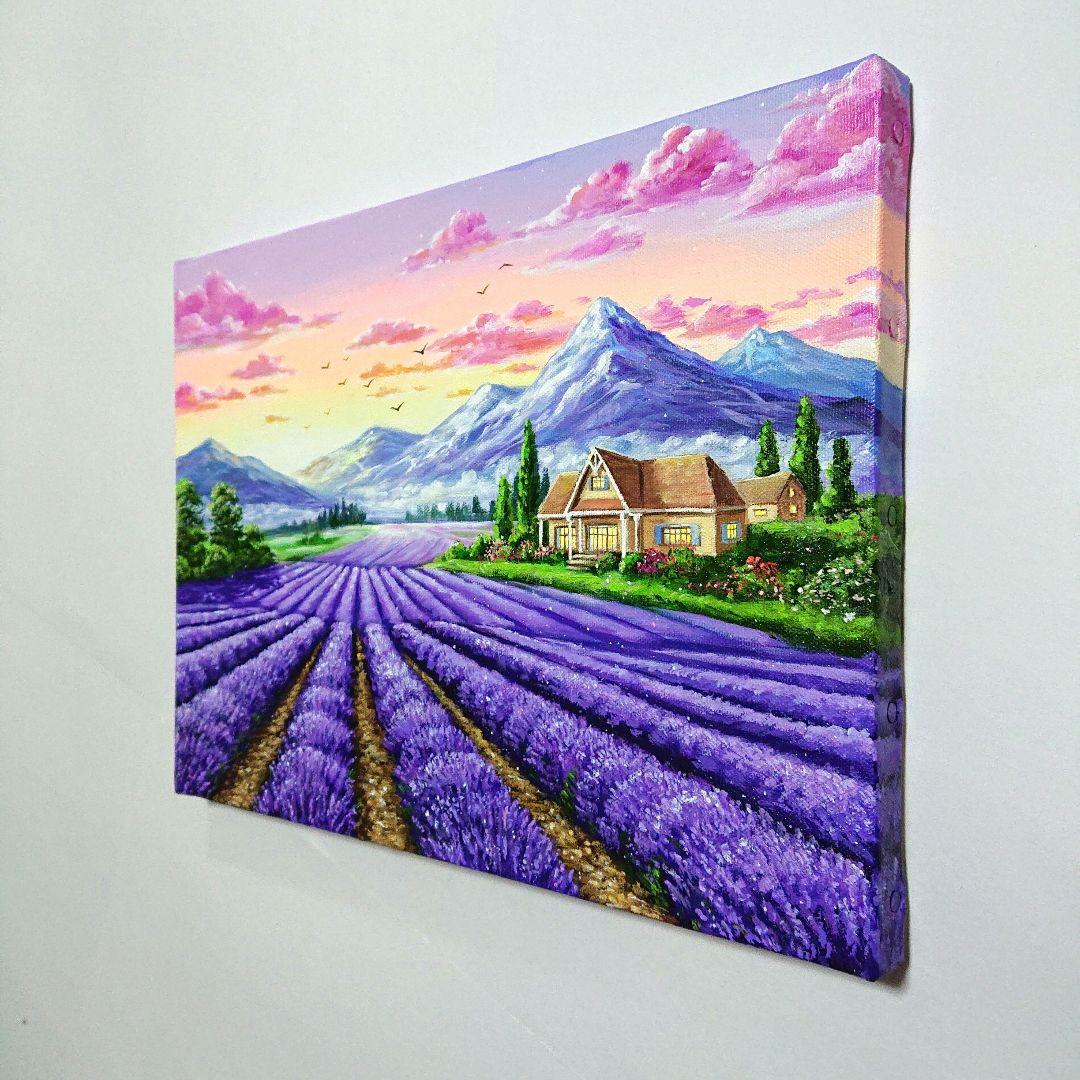 【ラベンダー】アクリル画 F4 風景画 絵画
