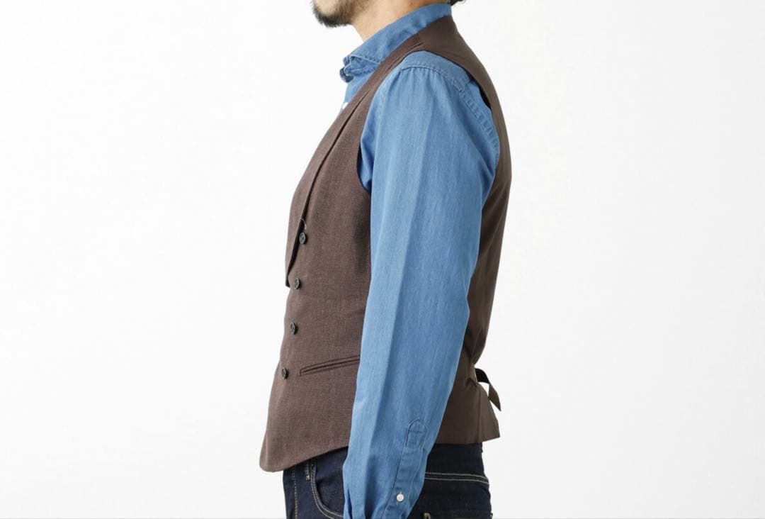 【未使用級】タリアトーレ TAGLIATORE ジレ ブラウンSize48