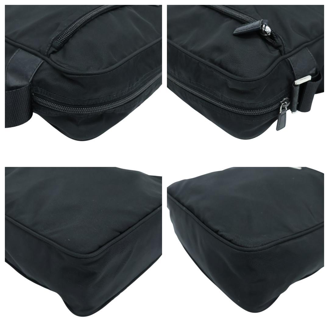 美品 PRADA プラダ ショルダーバッグ 3角プレート 白タグ ブラック