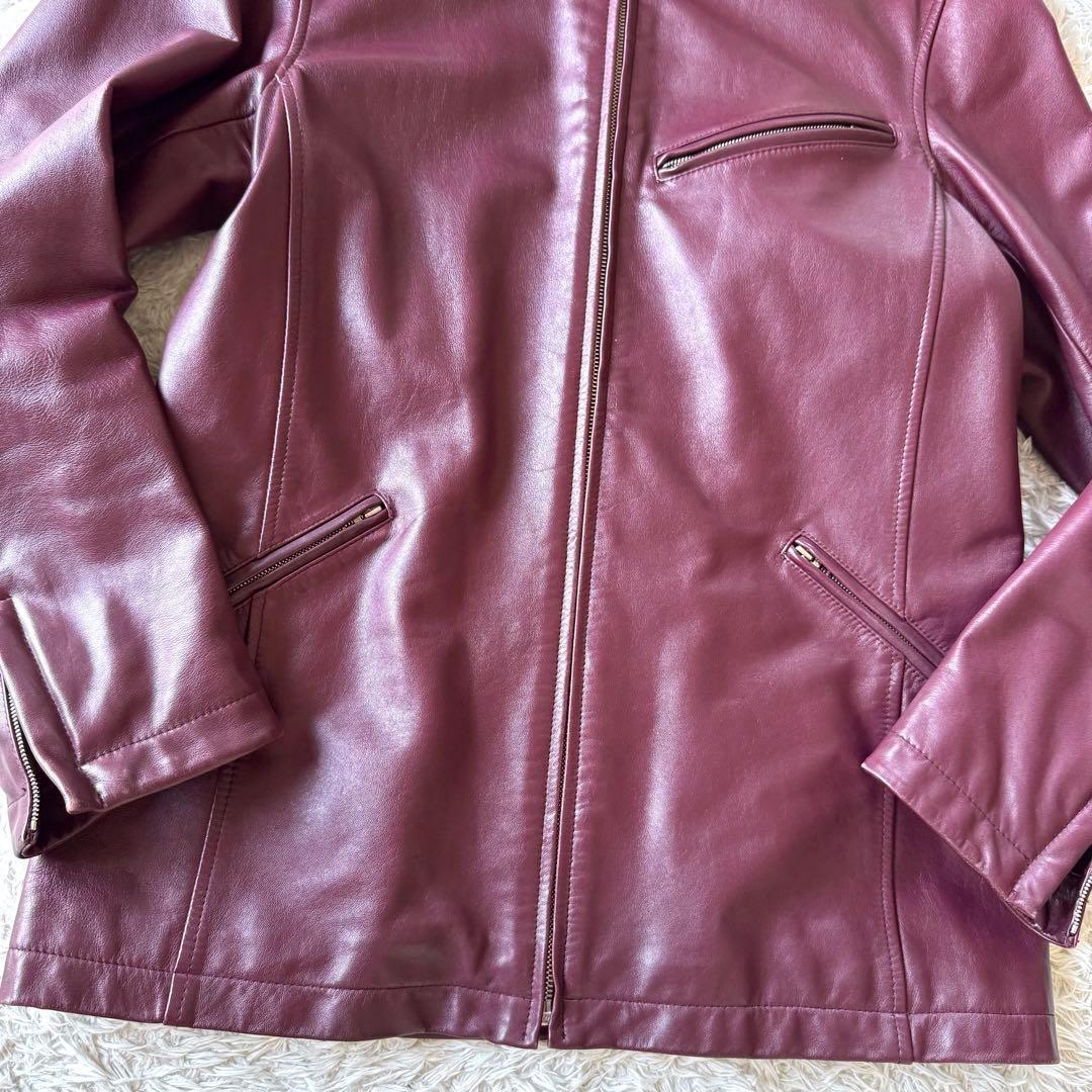 超希少色ボルドー！　ポールスミス　シングル　ライダースジャケット　牛革　M 赤