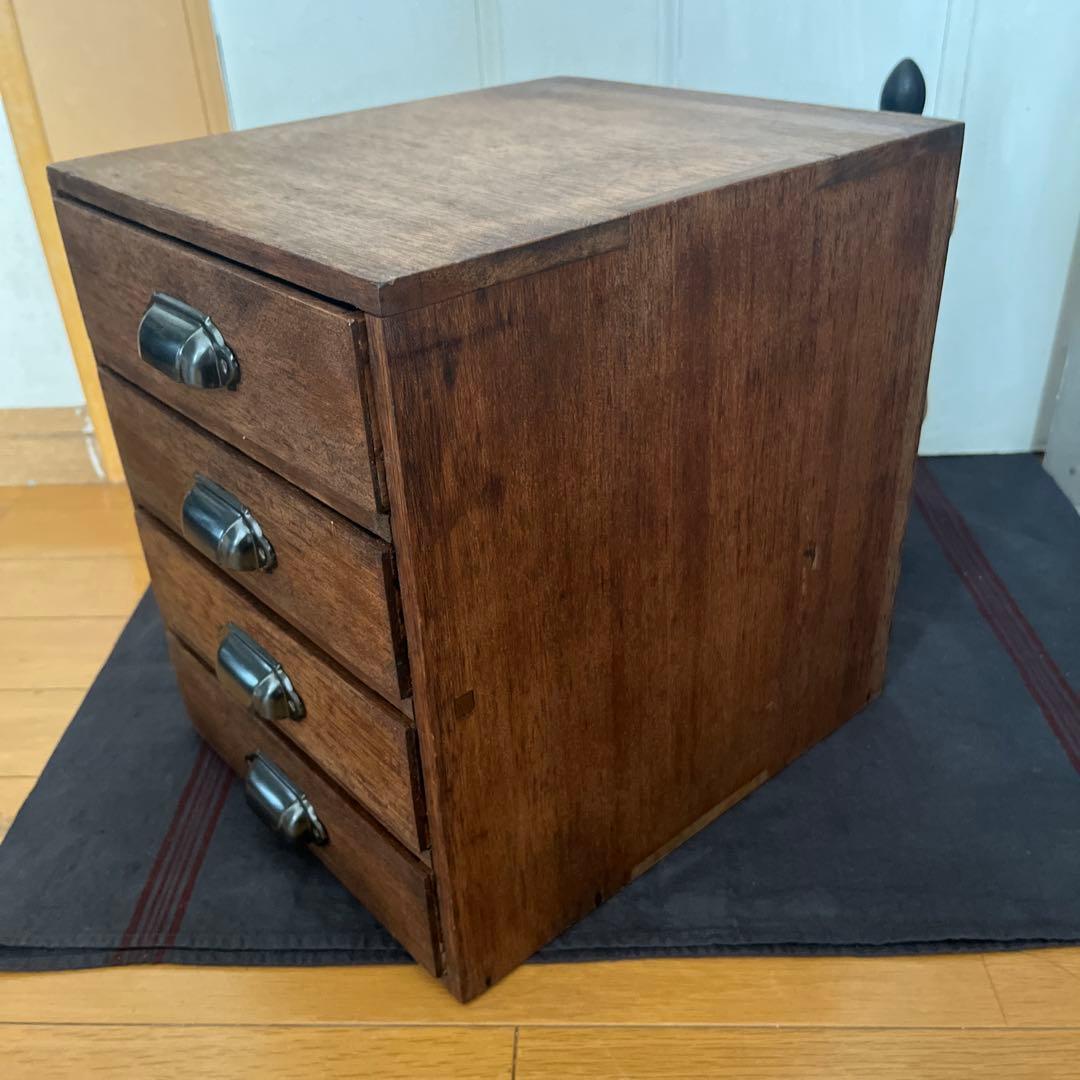 昔の古い小引き出し4段　古道具