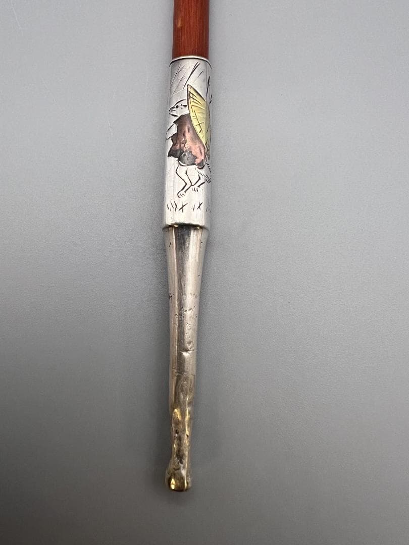 銀製　煙管　キセル　カッパ図　銀細工　アンティーク　重量約40g