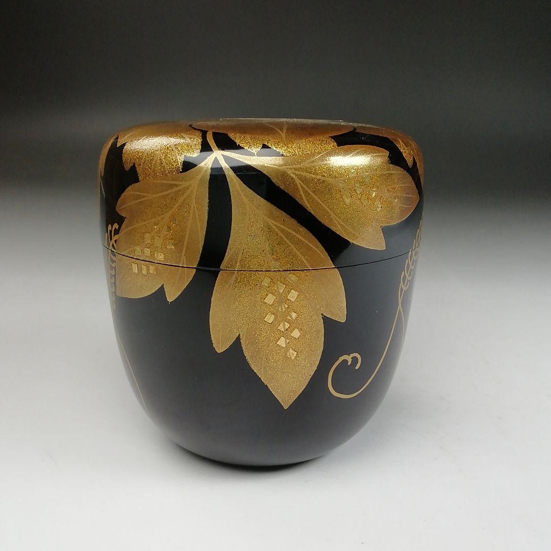 Ｔ８０２　棗　『金蒔絵』『稲井玉甫 作』　共箱　茶道具