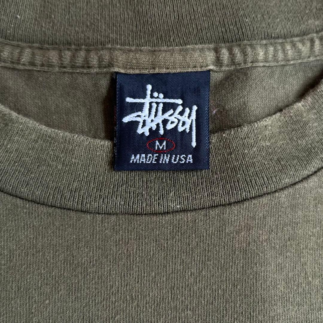 “いーさま専用” old stussy ロゴ プリント Tシャツ オリーブ M