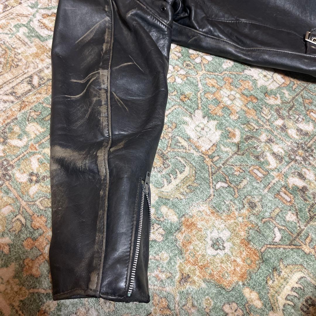 ショットシングルライダース ダメージ加工ビンテージ