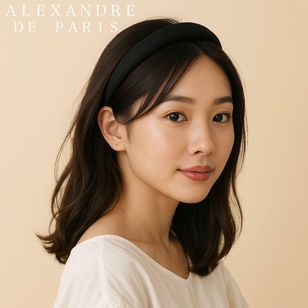 美品 ALEXANDRE DE PARIS カチューシャ ヘアバンド ブラック