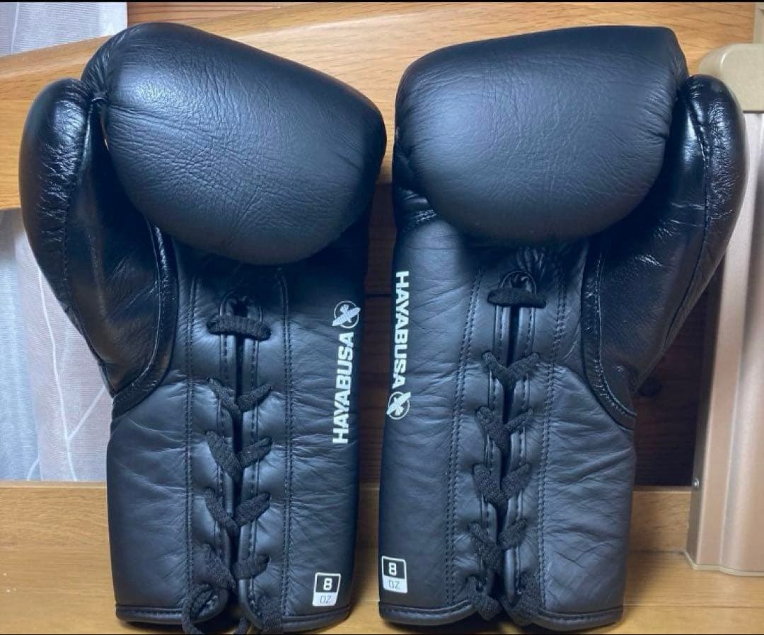 日本未発売HAYABUSA ボクシンググローブ 黒 試合用 8オンス