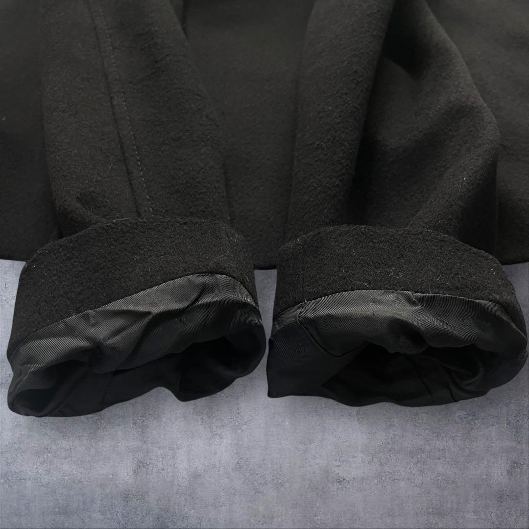 【美品】 バーバリー ステンカラーコート M相当 カシミヤ ブラック ホースロゴ