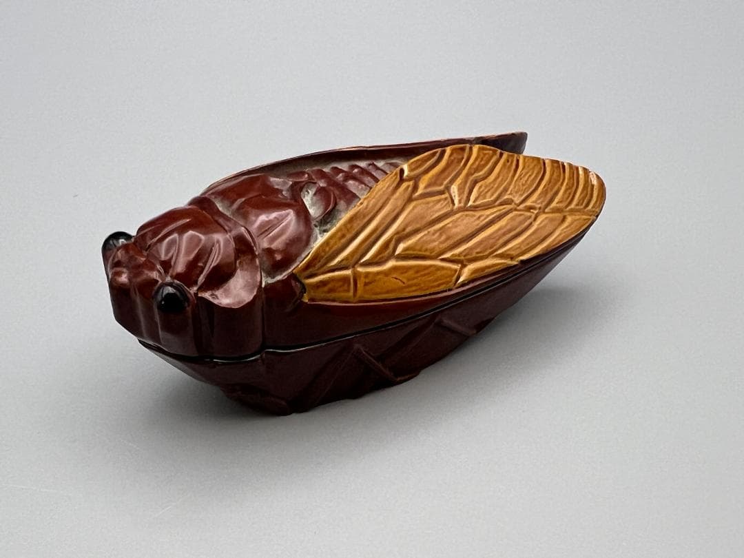 【海】香合　蝉　般若勉作　（号　雲舟）茶器　茶道具　共箱付　新品未使用