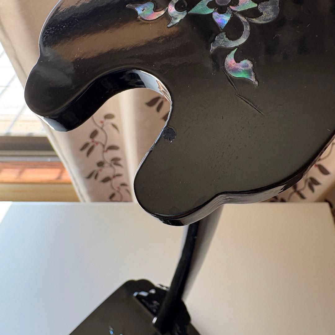 刀掛け台　縦置き　一本掛け　太刀掛け　螺鈿