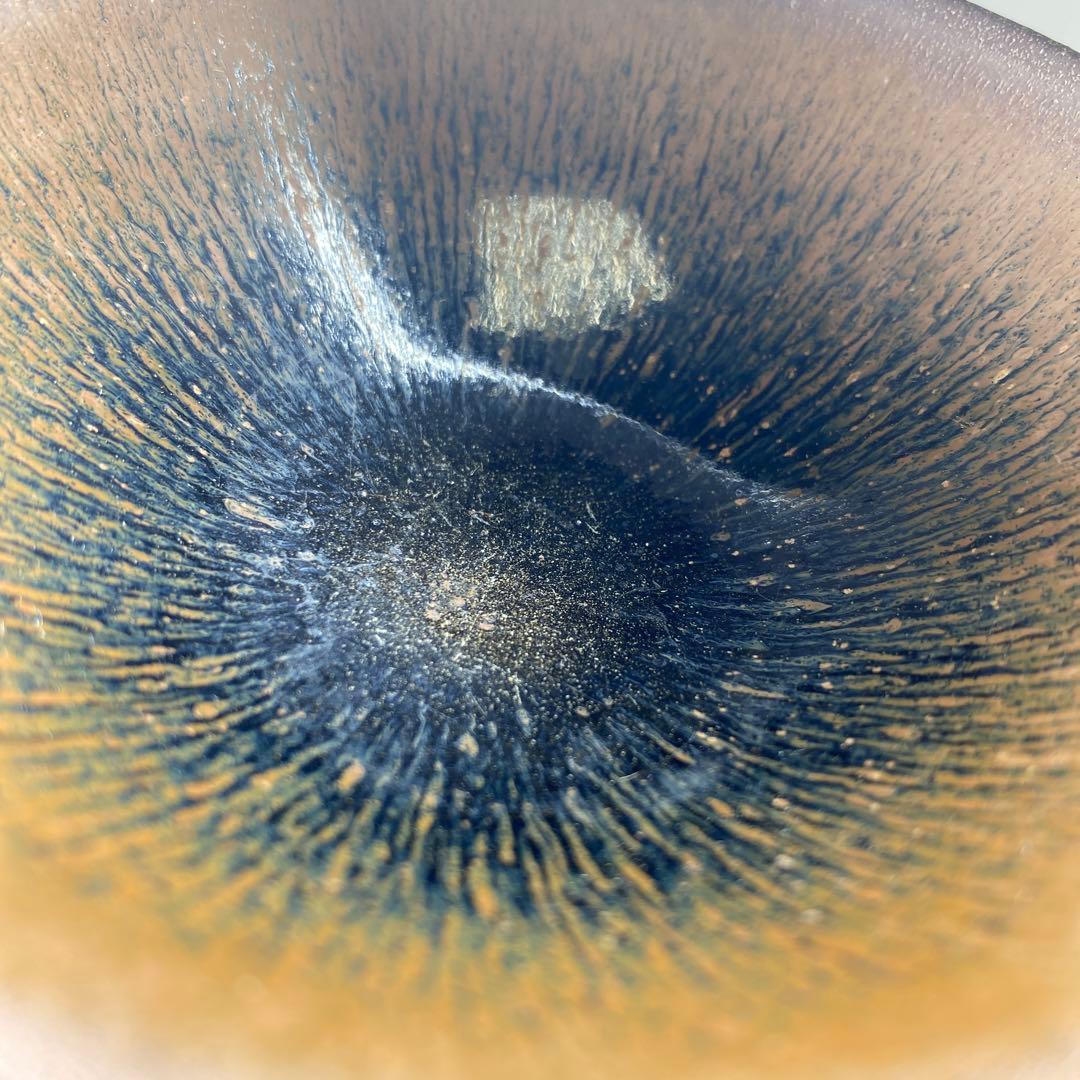 古代　中国唐物　天目茶碗　直径9.5㎝　木箱付　タコチ　東な7-0211☆2F