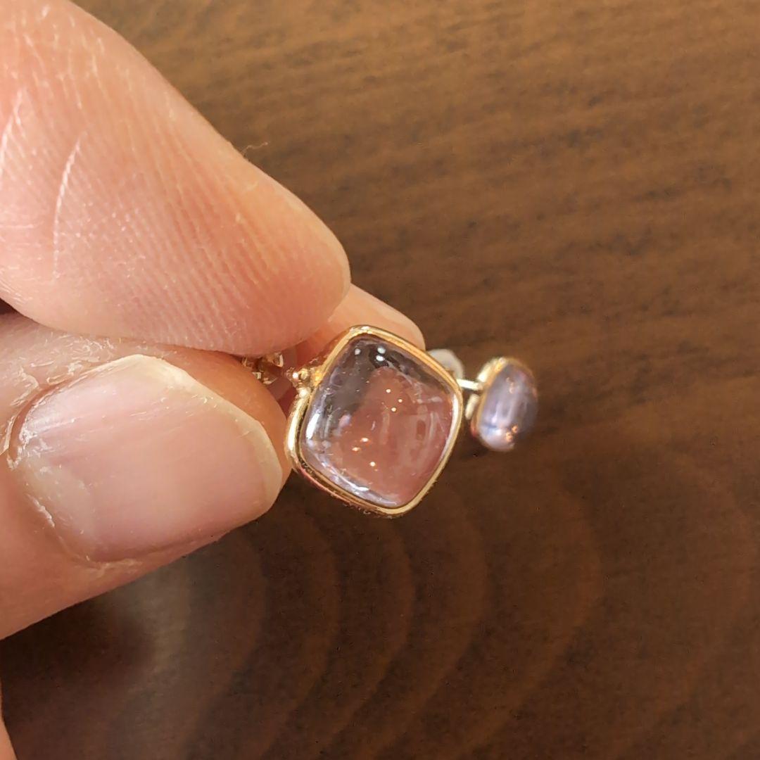 cuicui アメジスト　カラーストーンカボション　ピアス