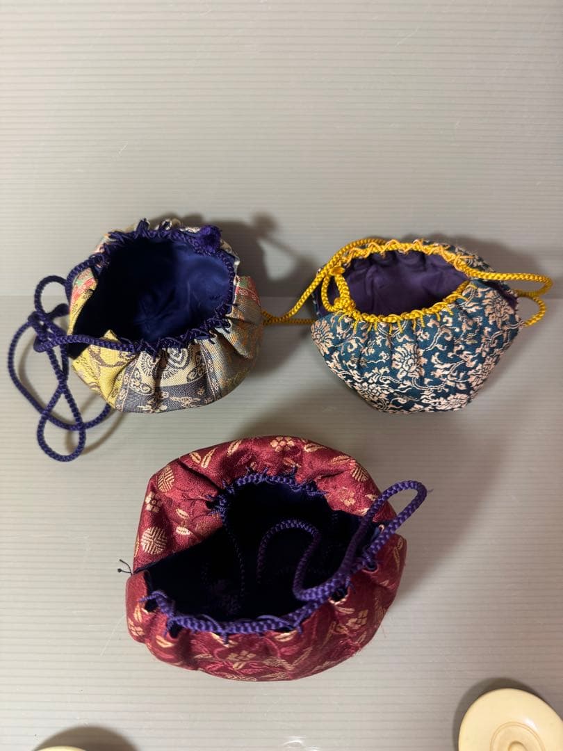 2760 茶道具　茶入　3客　仕服付