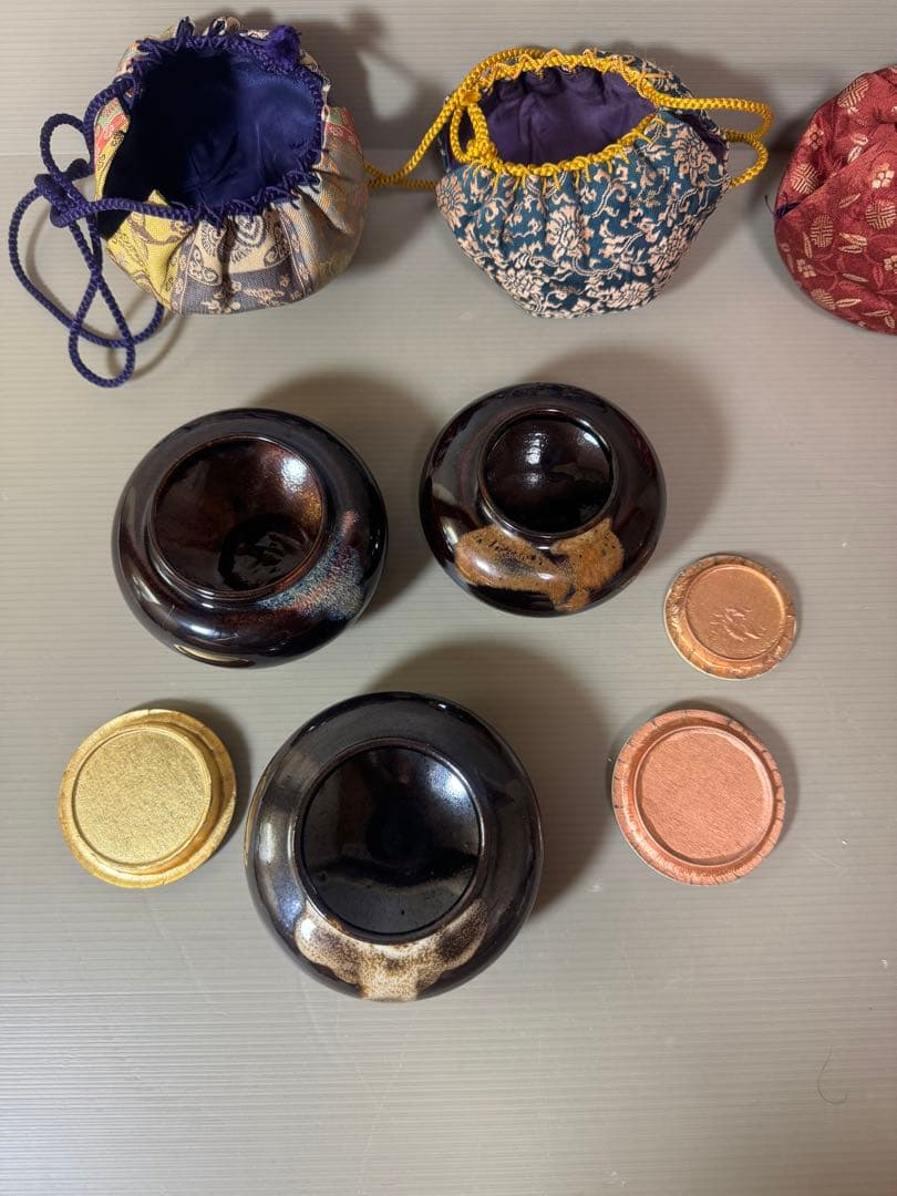 2760 茶道具　茶入　3客　仕服付