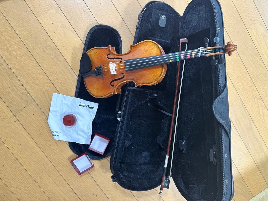 転居のため処分します1/8 バイオリン 本体と付属品セット、2024年新品で購入