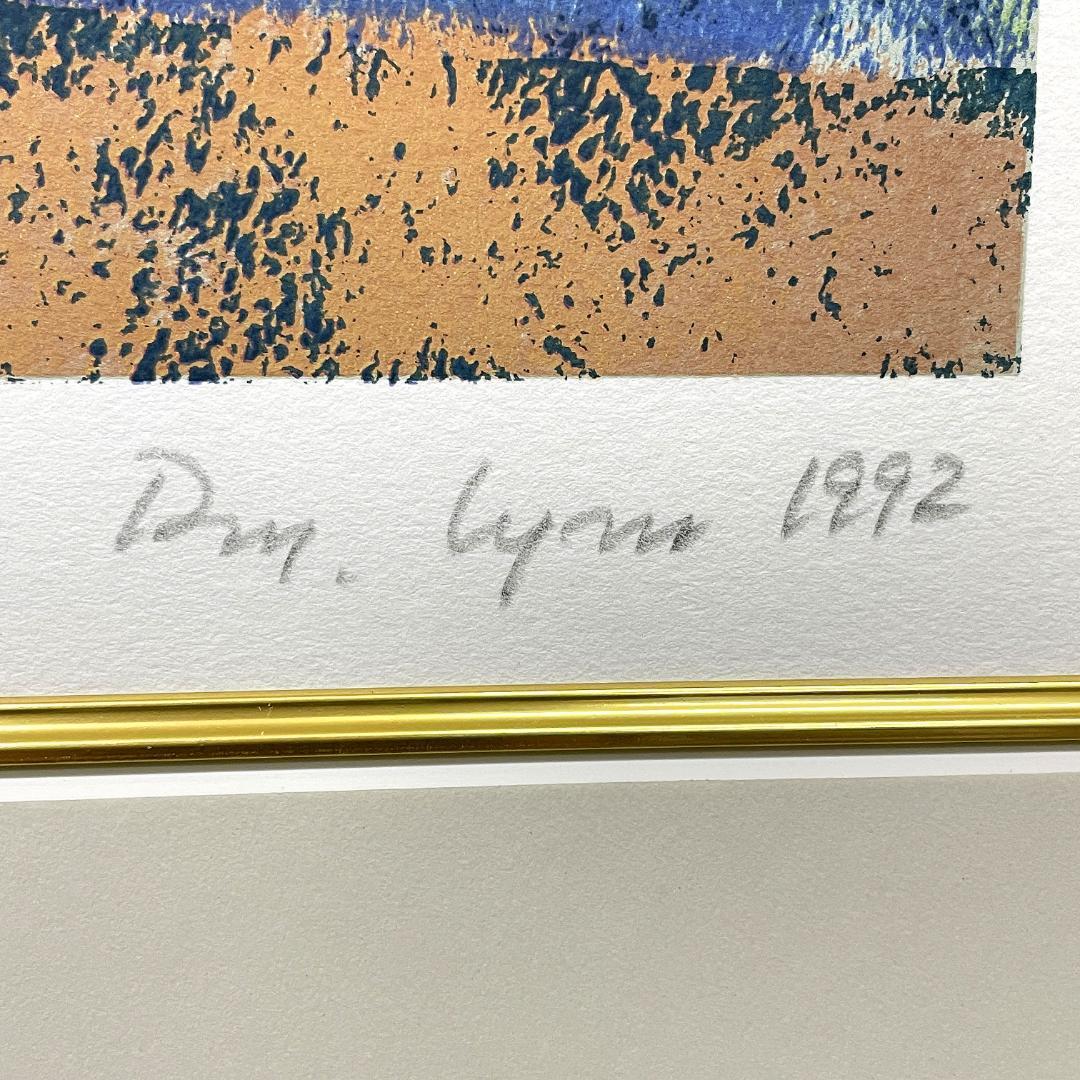 ダン・ウィン『秋に釣る』大判 リトグラフ 真作 直筆サイン入り1992