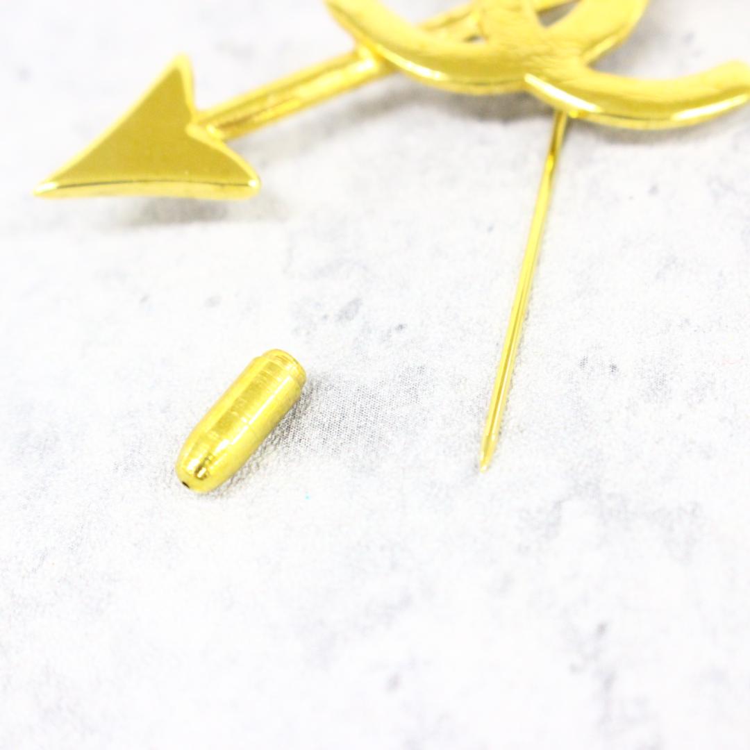 ◇CHANEL シャネル ココマーク アローブローチ ゴールド