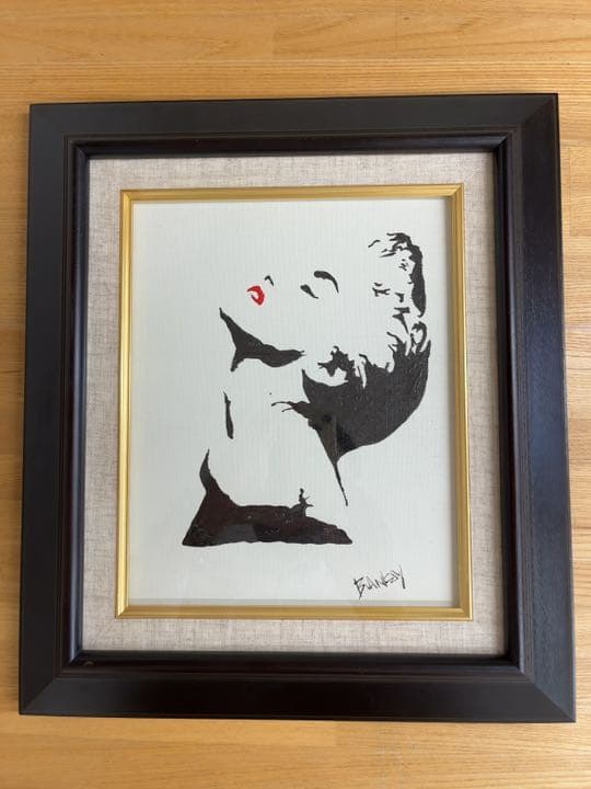 バンクシー⁈ 油彩 マドンナ 模写 額装付 美術品