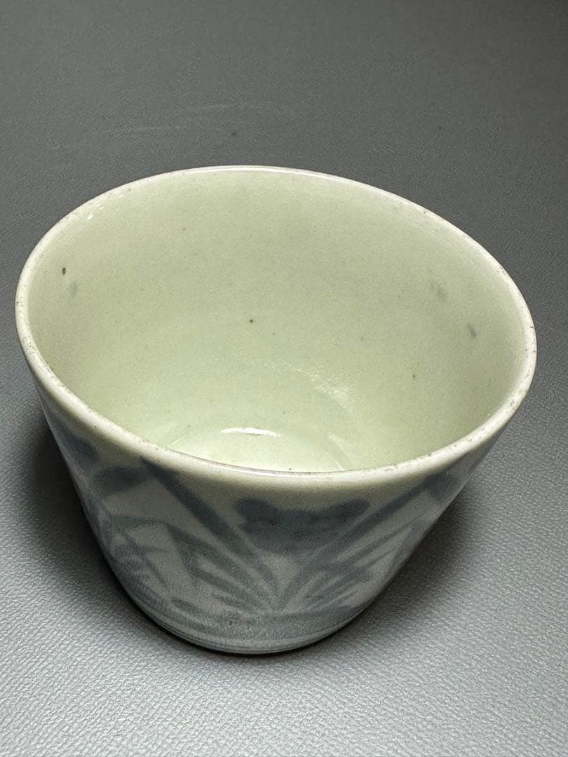 古伊万里　そば猪口　菖蒲紋様　染付　白磁　江戸時代
