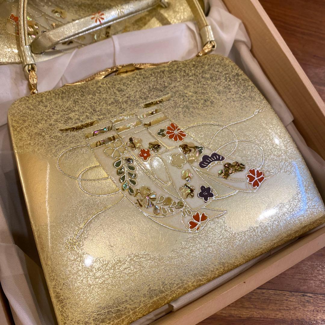 【新品未使用】貝細工　和装　バッグ・草履セット