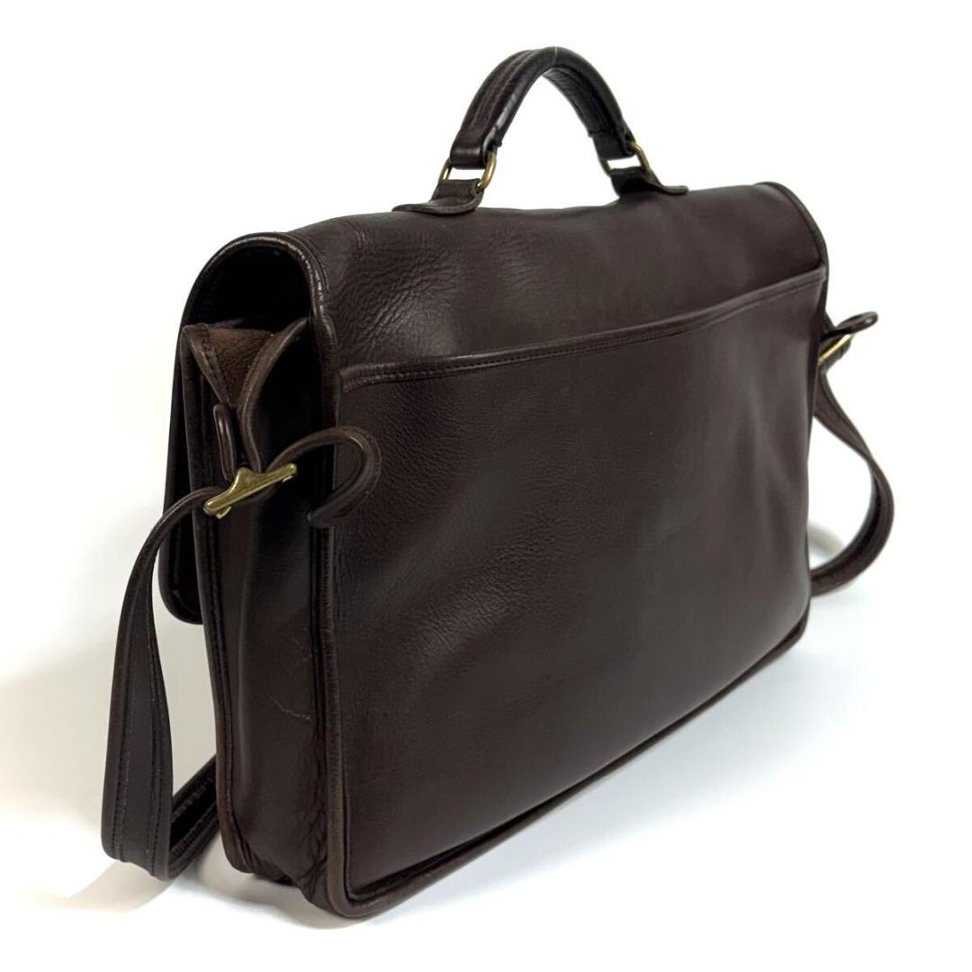 【美品】オールド コーチ レザーブリーフケース ターンロック ブラウン USA製