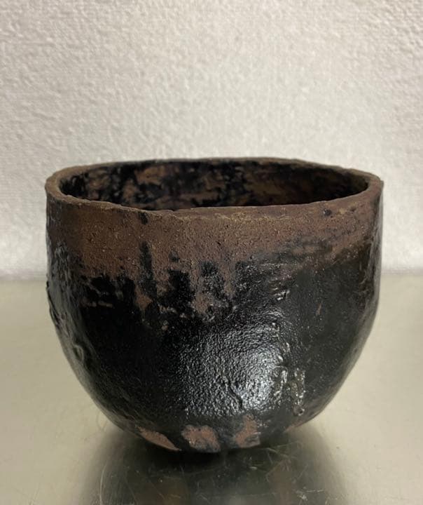 柳下秀器　黒茶碗　抹茶碗　茶道　銀座松屋個展にて購入