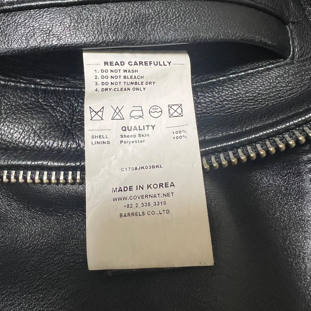 【美品】COVERNAT 本革 シープスキン レザージャケット L ライダース