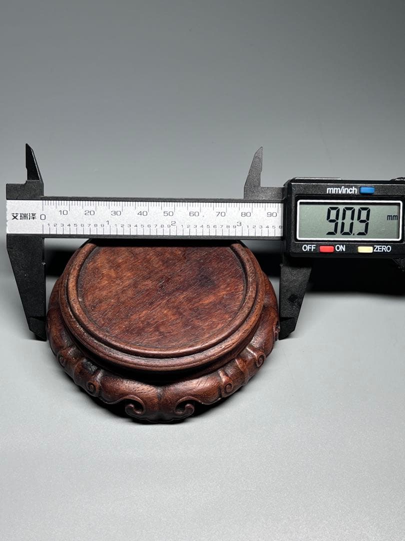 古美術　唐木　花台一対　飾り台　巻雲紋　華道具　盆栽台　置物　香炉台　木製