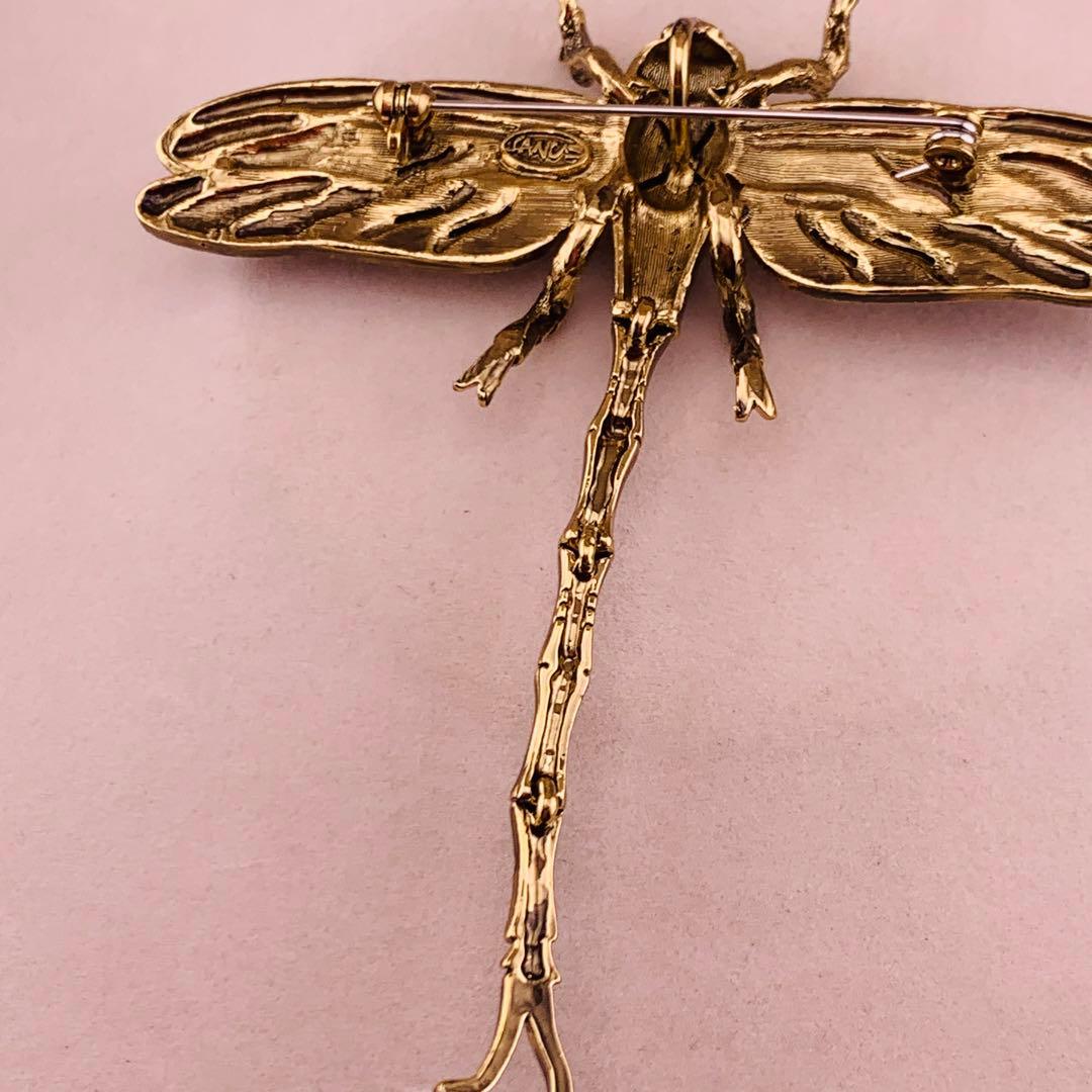 JANUS ビンテージトンボのブローチ　動く尾を持つ