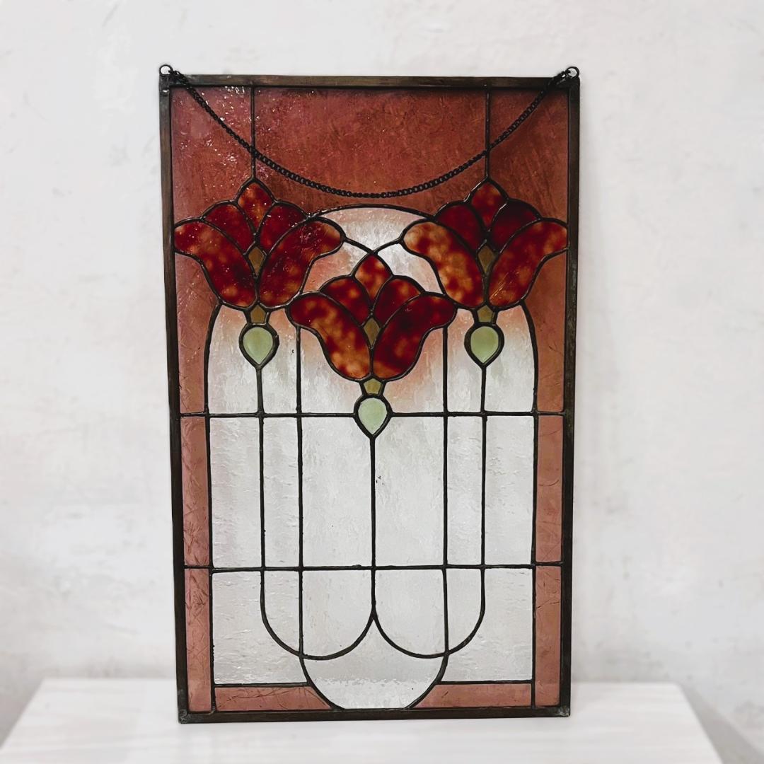 ステンドグラス　アンティーク　パネル　サンキャッチャー