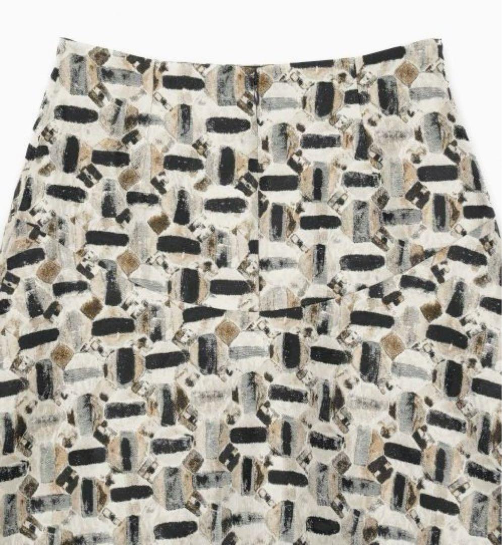 ANAYI オードトワレ ジャガード 後ろ切り替え フレアスカート