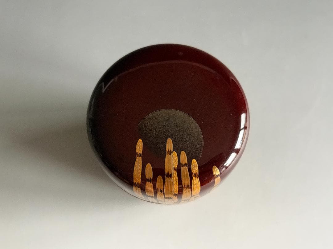 薄茶器　伯峰作　溜木賊蒔絵　大棗　茶道具