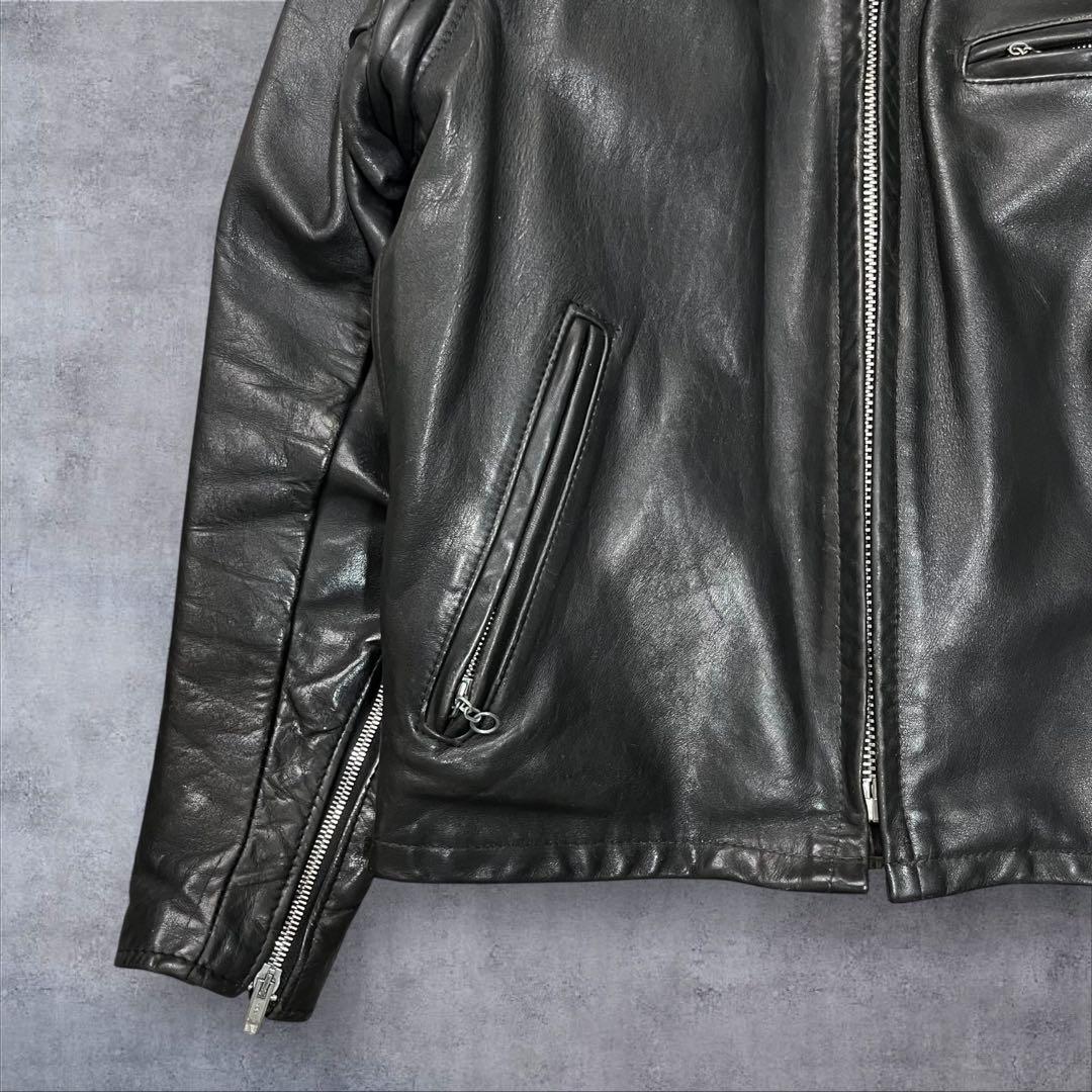 美品 schott 642 レザージャケット シングルライダース 牛革 40 黒